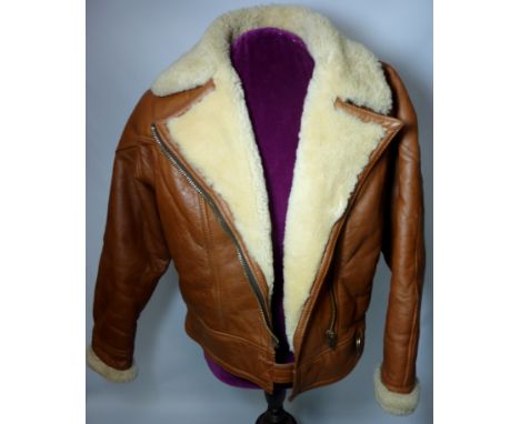 Vintage & Designer Clothing, Accessories and Textiles - Ladies 'County Coats London' leather and sheepskin flying jacket, siz