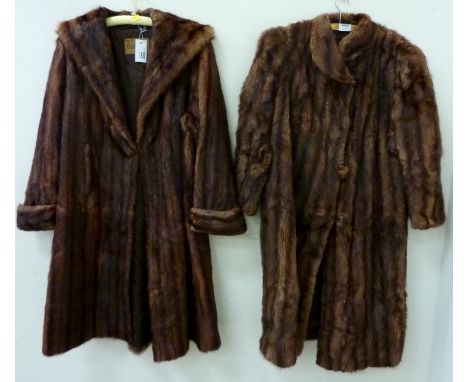 Vintage & Designer Clothing, Accessories and Textiles - Mink coat bearing Basden & Martin of Cheltenham label, mink stole and