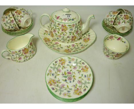 Minton 'Haddon Hall' tea service - six place settings  Condition Report .Click here for further images, condition, auction ti