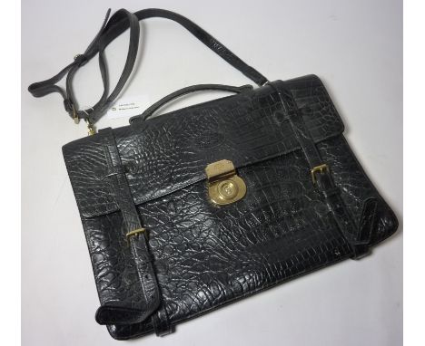 Vintage & Designer Clothing, Accessories and Textiles - Mulberry black leather briefcase W40cm  Condition Report Click here f