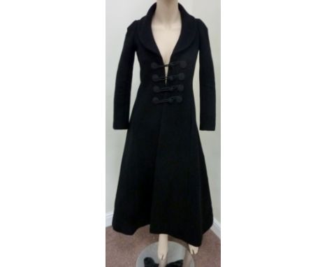 Vintage & Designer Clothing, Accessories and Textiles - 1960s/70s full length black wool coat bearing Biba label  Condition R