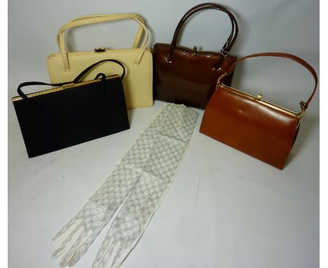 Vintage & Designer Clothing, Accessories and Textiles - Four 1950s/60s handbags Condition Report Click here for further image