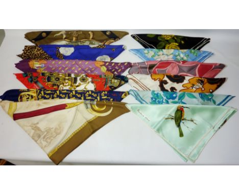 Vintage & Designer Clothing, Accessories and Textiles - Large collection of quality designer silk headscarves - Hermes, Liber