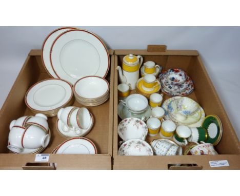 Wedgwood 'Colorado' breakfast service, Grosvenor China tea set - six place settings, New Chelsea and other cabinet cups in tw