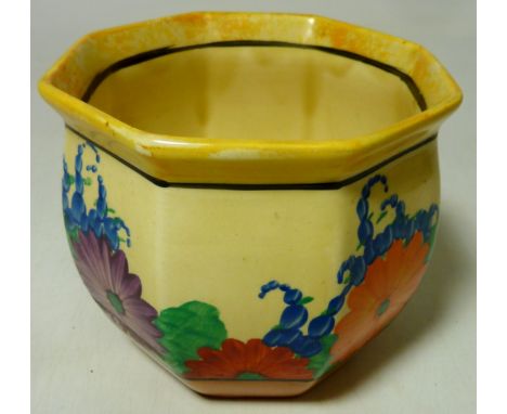 Bizarre by Clarice Cliff for Wilkinson Ltd 'Gayday' pattern Chester shape fern pot H9cm 