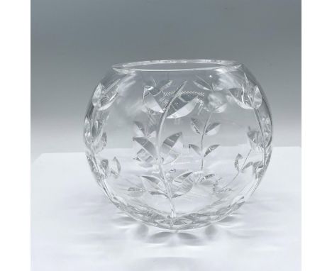 A globular clear bowl decorated in a plant cut design. Tiffany &amp; Co. acid etching. Dimensions: 7.75"W x 6.75"HManufacture