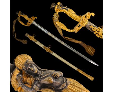 Magnificent "Schuyler Hartley &amp; Graham" Indian Maiden Sword with Civil War Related Presentation. With but a handful of kn