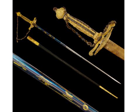 French Napoleon III Diplomat Sword, mid-19th century. Beautiful sword from the Second Empire period. It is an elegant straigh