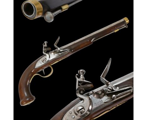 Rare Russian, Officer, Flintlock pistol, 1782, Tula, Russian Empire. The barrel is round smoothbore, cal. 15 mm. with arsenal