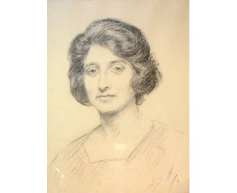 Henry W Kerr RSA (1857-1936)
'Portrait Study of a Young Lady'
Pencil/crayon, monogrammed 'HWK' lower right, 37 x 26.5cm
