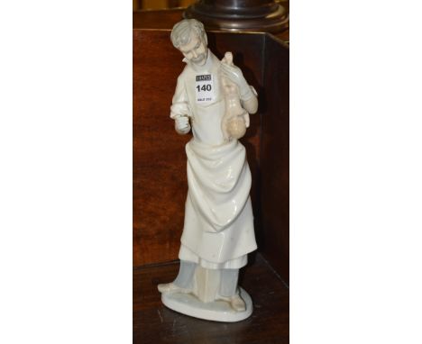 A Lladro figure of a doctor with baby, 35cm high
