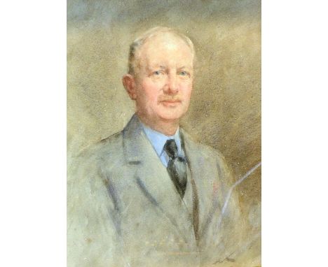 Henry W Kerr RSA (1857-1936)
'Portrait of a Gentleman'
Watercolour, monogrammed 'HWK' bottom right, 42 x 31cm