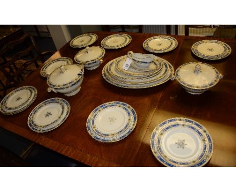 A Royal Worcester 'Deauville' part pottery dinner set, to include tureens and platters (30)