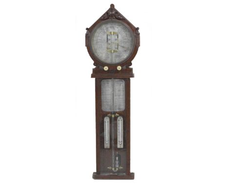 Admiral Fitzroy's Royal Polytechnic Barometer, the 9" silvered dial inscribed Joseph Davis &amp; Co, Sole Manufacturers Fitzr