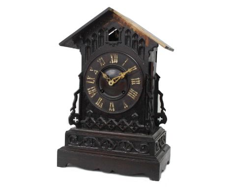 Rare Black Forest musical double fusee cuckoo clock, the 7" dial within a chalet carved stepped case, the musical movement fi