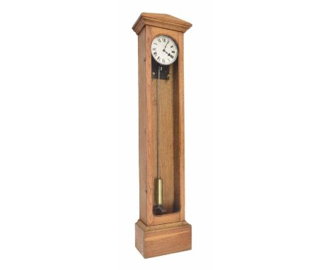 Hipp Toggle home built Electric master clock, the 6.25" silvered dial inscribed Synchronome, Electric, within a light oak gla