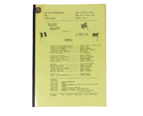 'Allo 'Allo! (BBC Sitcom 1982-1992) - Series 3 Episode 5 - original camera script for the third series. Dated 5th June 1986. 