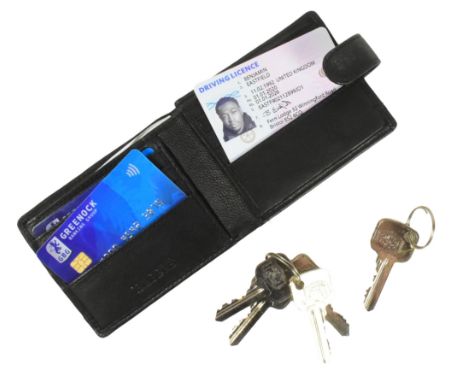 The Outlaws (2021-2024 TV Series by Elgin James &amp; Stephen Merchant) - screen used prop wallet belonging to Ben (Gamba Col