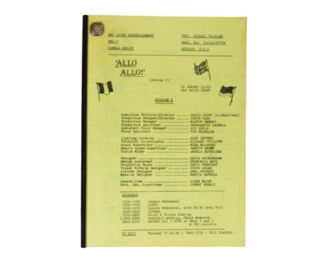 'Allo 'Allo! (BBC Sitcom 1982-1992) - Series 3 Episode 6 - original camera script for the third series. Dated 13th June 1986.