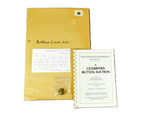 Dad's Army - Arthur Lowe (1915-1982 - Captain Mainwaring) - one of Lowe's original wartime uniform buttons from his time serv