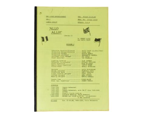 'Allo 'Allo! (BBC Sitcom 1982-1992) - Series 3 Episode 3 - original camera script for the third series. Dated 23rd May 1986. 