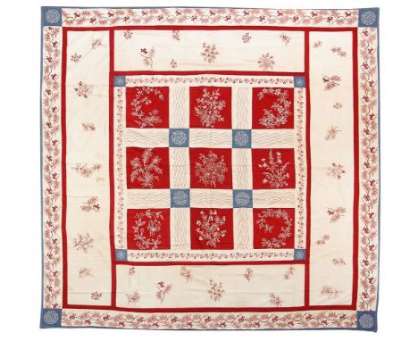 * Bedcover. An Arts & Crafts embroidered patchwork bedcover designed by John Aldam Heaton (1830-1897) and worked by his siste