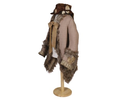 * Clothing. A jacket belonging to Edith E. Crosfield, née Binyon, Paris: Grands Magasins du Louvre, 1876, beige jacket with '