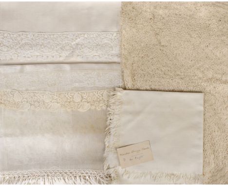 * Lace. A length of lace, probably Flemish, 18th century, fine ivory linen bobbin lace, some light foxing, 2 neat joins and 1