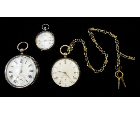 Victorian silver open face key wound lever pocket watch by Thomas Donkin, Scarborough, No. 18157, case by Charles Harris, Bir