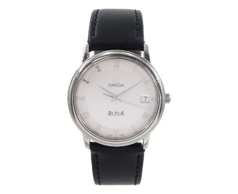 Omega De Ville gentleman's stainless steel quartz wristwatch, Ref. 4810.33.01, Cal. 1532, serial No. 91470877, silvered dial 