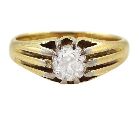 Victorian 18ct gold  single stone old cut diamond ring, London 1868, diamond approx 0.80 caratCondition Report:Approx 5.55gm,