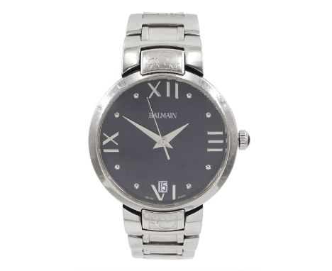 Balmain gentleman's stainless quartz bracelet wristwatch, No. 4351, boxedCondition Report:Movement functioning when tested bu