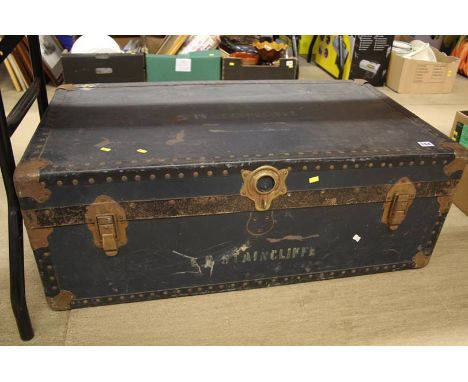 Trunk containing assorted railway items