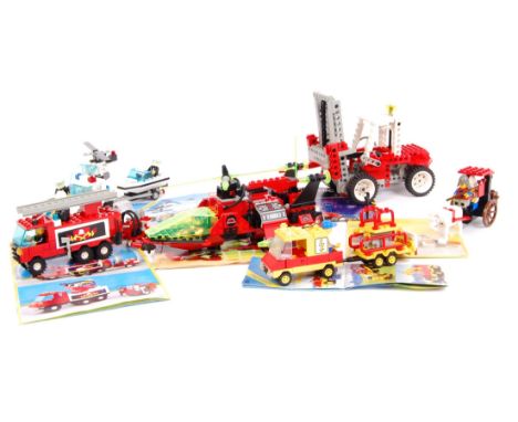 A collection of vintage Lego sets, to include Technic 8835, Legoland 6023, 6923, Legoland 6354, 6480 and 6671. All fully made