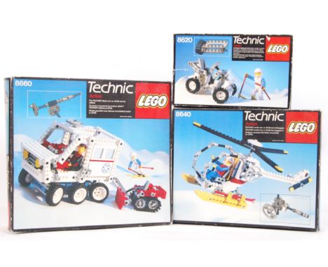 A collection of 3x vintage Lego Technics sets. Comprising of; 8620, 8640 and 8660. Contents unchecked, most appear bagged. Wi