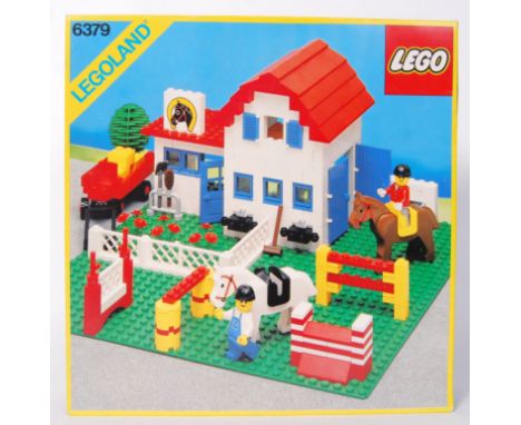 A vintage Lego Legoland set 6379 ' Riding Stable .' Within a good original box, with figures and instructions. Contents are u