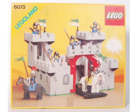 A rare vintage Lego Legoland ' Knight's Castle ' set 6073. Within a very fair to good original box. With instructions. No fig