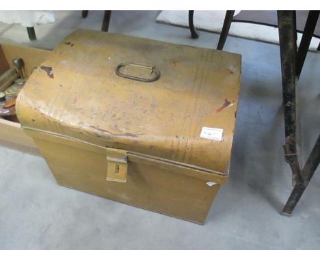 A tin trunk