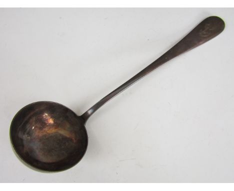 A German Third Reich silver ladle formerly the property of Albert Speer and bearing his engraved monogram, Bruckmann, 90  Alb