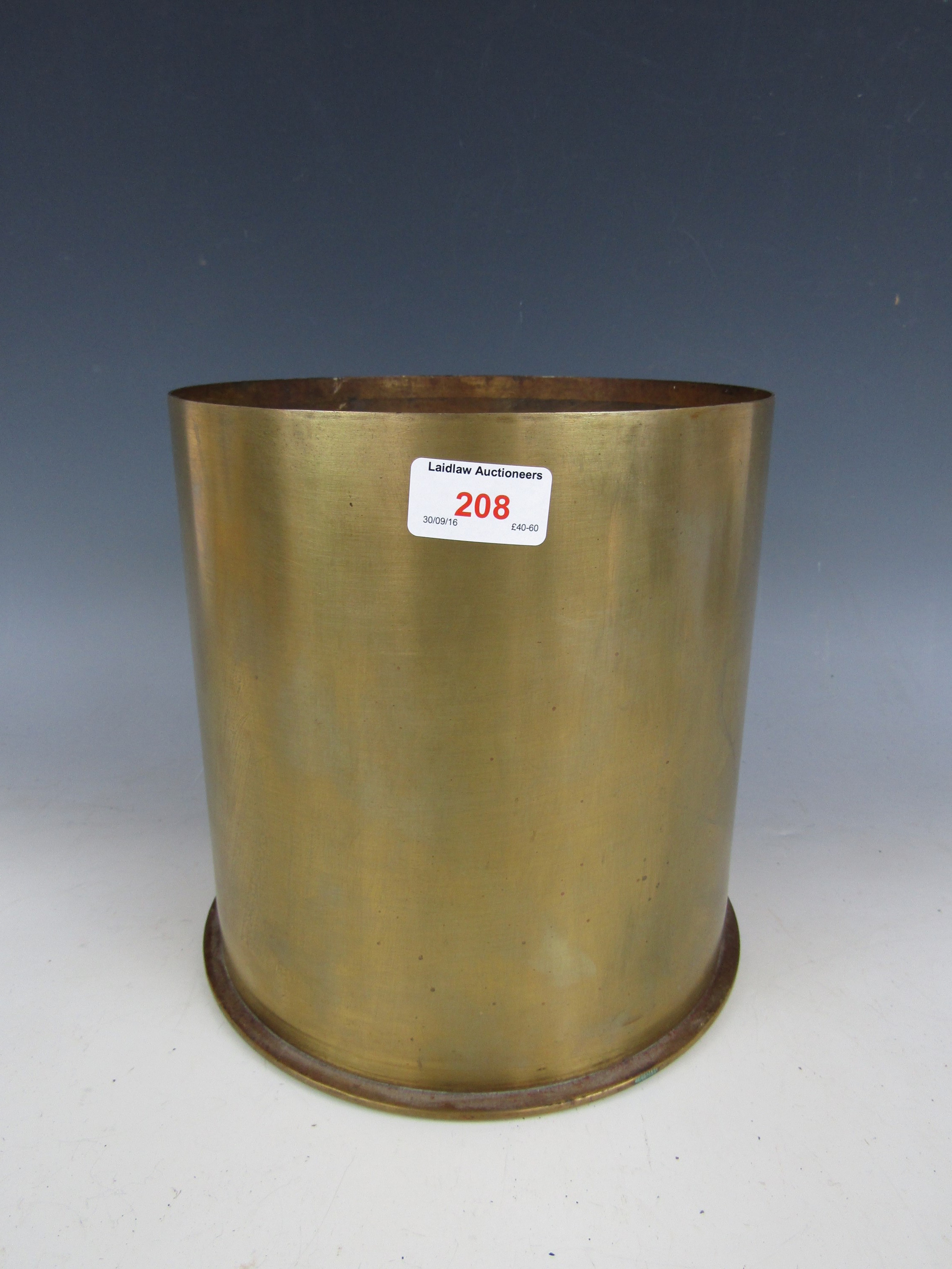 An Imperial German 21cm Mörser 10/16 brass shell case