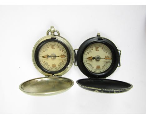 A British Army Mk VII pocket compass together with a wrist compass