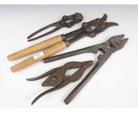 Four various sets of First World War British and German wire cutters