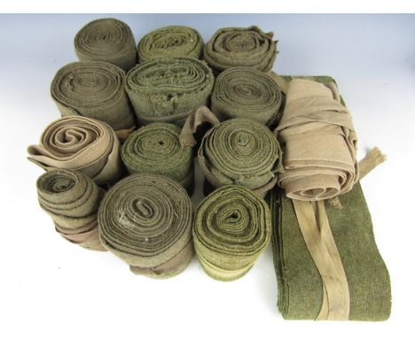 A quantity of First and Second World War period puttees
