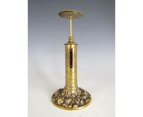 Victorian brass candlestick postal scales manufactured by R. W. Winfield of Birmingham, 17 cm 