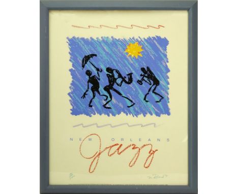 Matt Rinard, American (B. 1964) New Orleans Jazz Lithograph Dated 1990. Signed and numbered 197/1500. Published and distribut