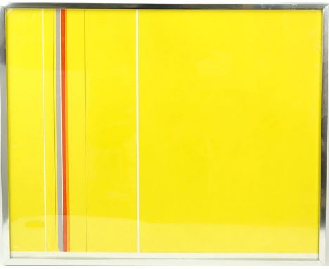 Modern Colorful Linear Abstract Lithograph "Mayan" Pencil Signed and Numbered Lower. Signature illegible, sheet needs to be c