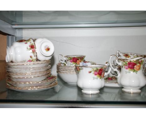 A Royal Albert 'Old Country Roses' Dinner/Tea service including dinner, side, dessert and tea plates, bread and butter plates