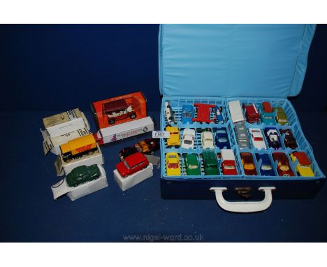 A Matchbox Series collectors case (no.41) containing 48 various Matchbox die cast cars including Volkswagen 1500 saloon, MG 1