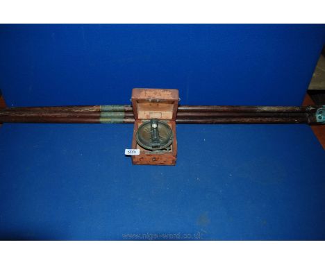 A 19th/20th c. Circumferentor by Barker & Son of Clerkenwell, in fitted box with mahogany and brass tripod
