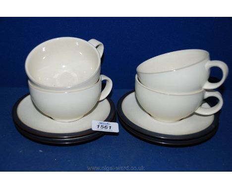 Four Denby Cups and saucers.